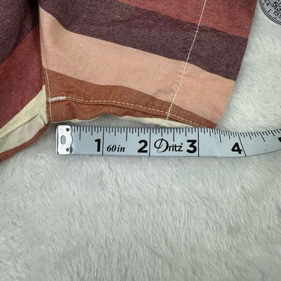 Madewell Womens 14 High Waist Paperbag Shorts Rainbow Stripe Belted Cotton Linen - Picture 11 of 11